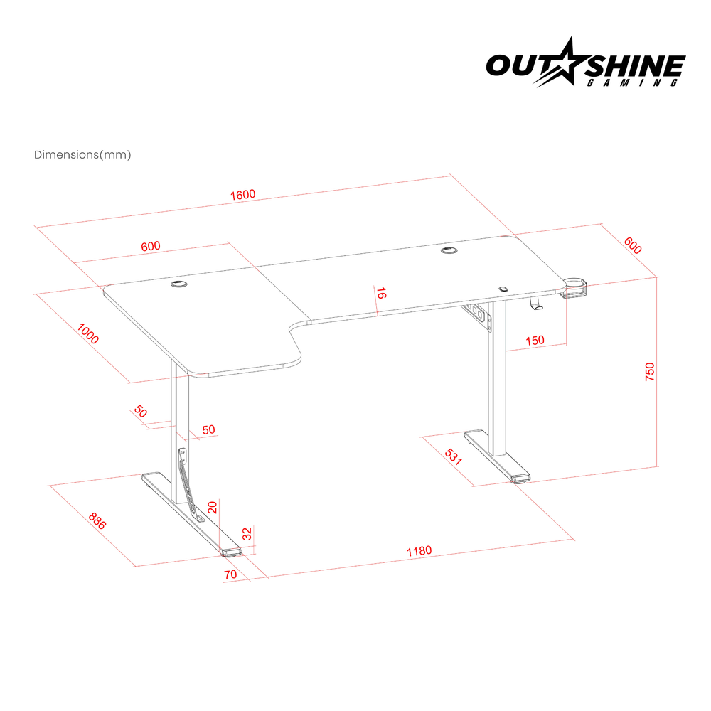 
                      
                        Citadel Gaming Desk V2 - 160cm Wide L Shape
                      
                    
