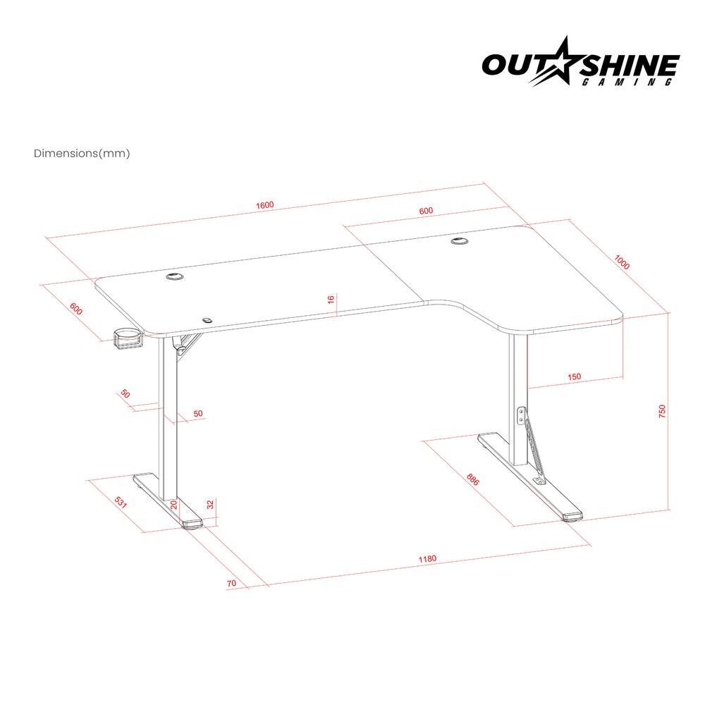 
                      
                        Citadel Gaming Desk V2 - 160cm Wide L Shape
                      
                    