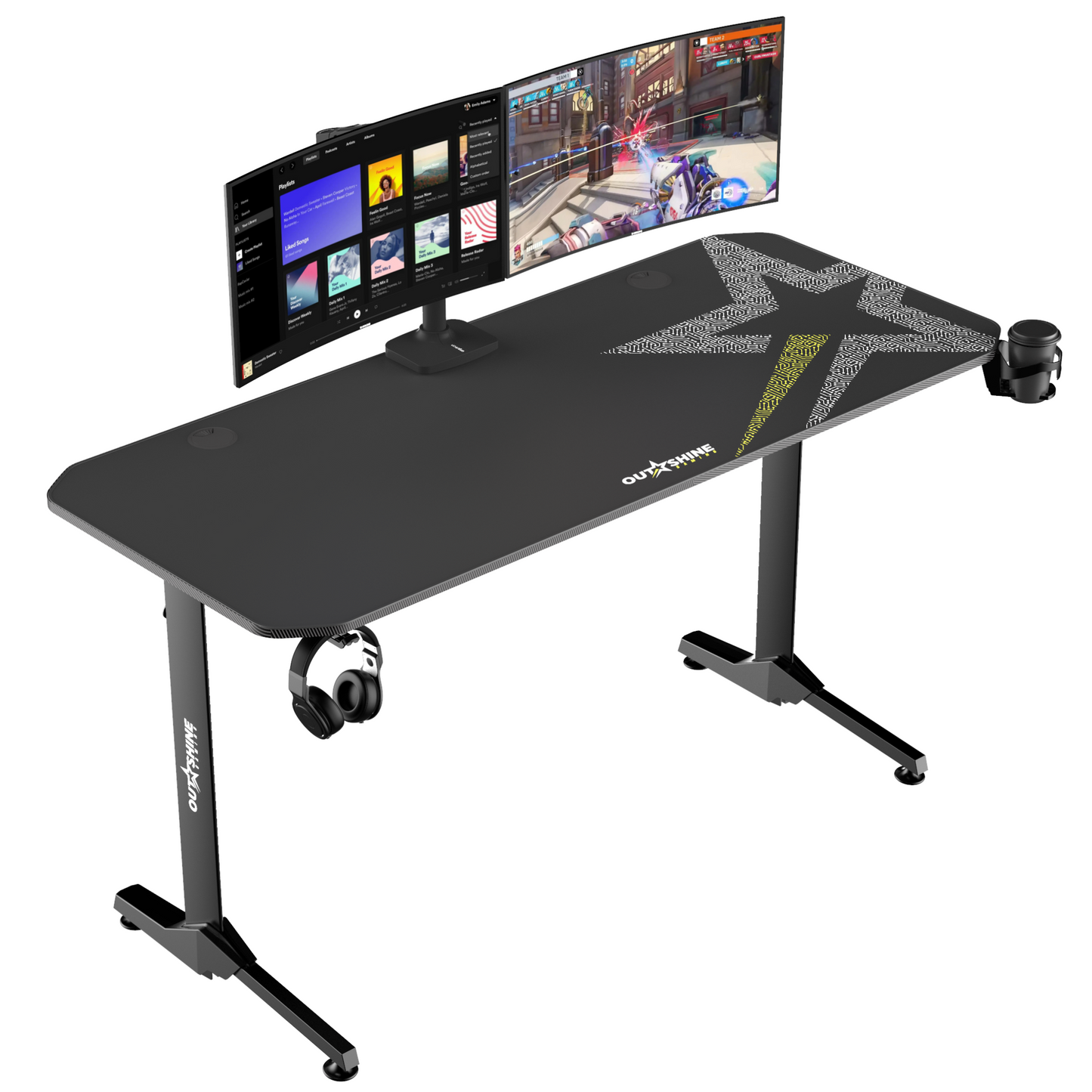 Outshine Gaming Fortitude Gaming Desk Free UK Next Day Delivery