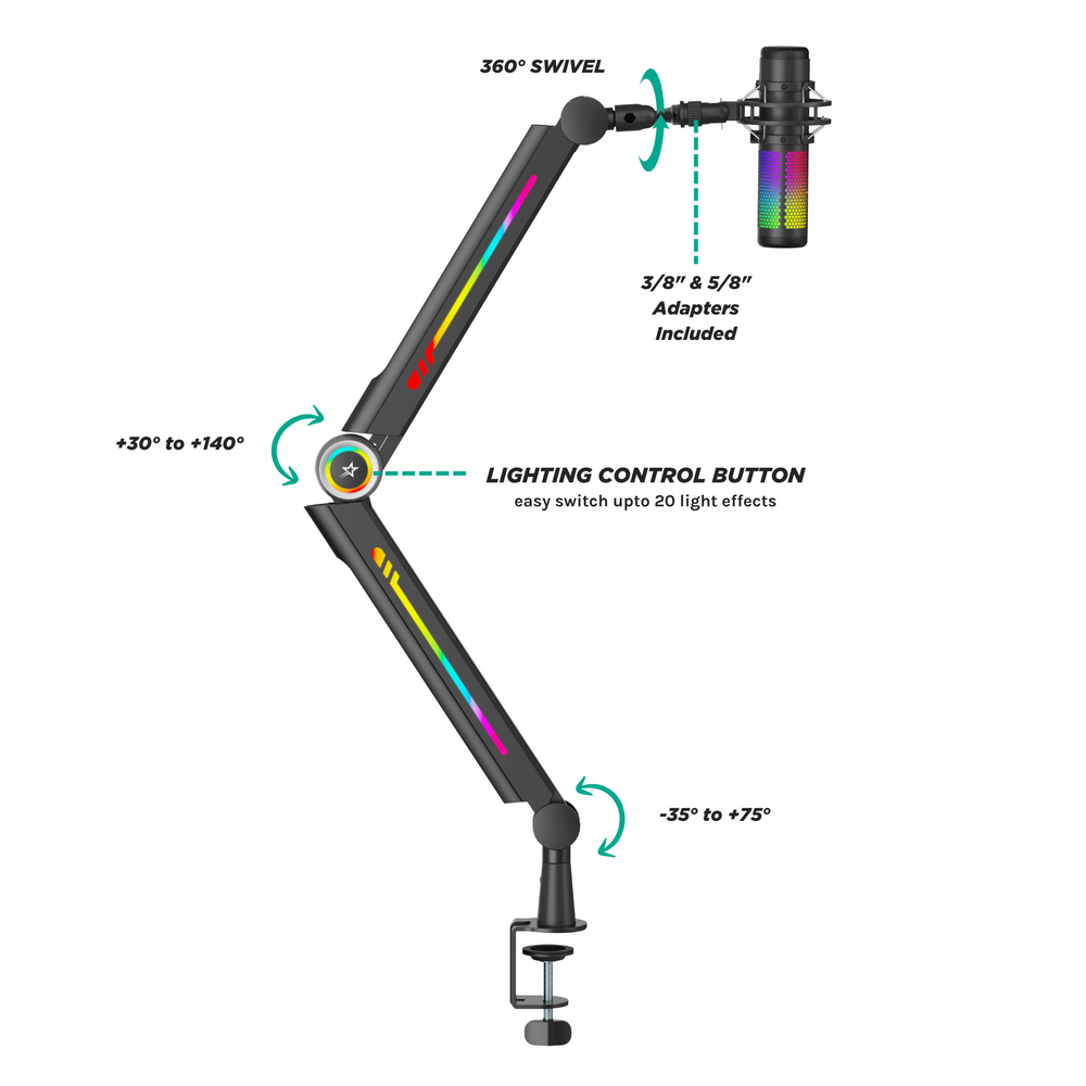 
                      
                        Glint - RGB Microphone Arm
                      
                    