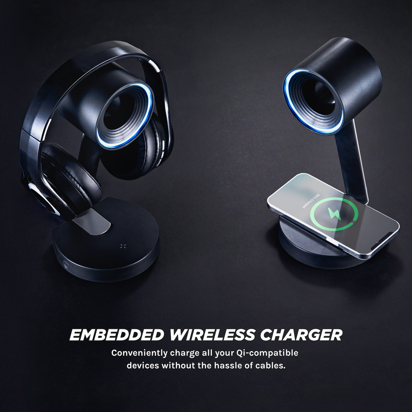 Orbit - RGB Headphone Stand with Wireless Charging